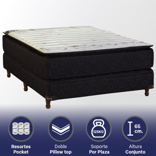 Conjunto Sommier Platino 140 x 190