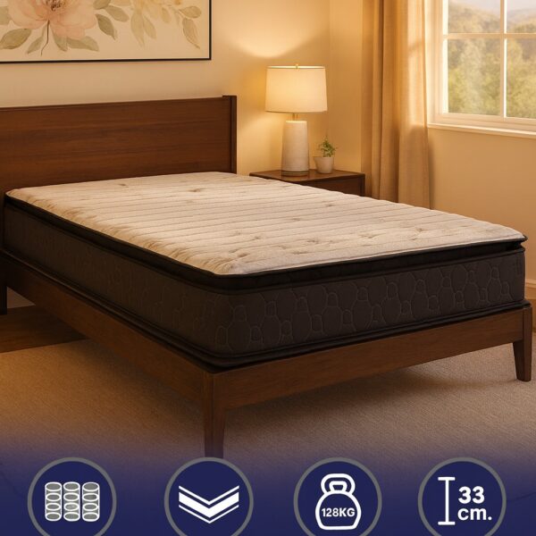 Conjunto Sommier Platino Kavanag 140 x 190 x 33