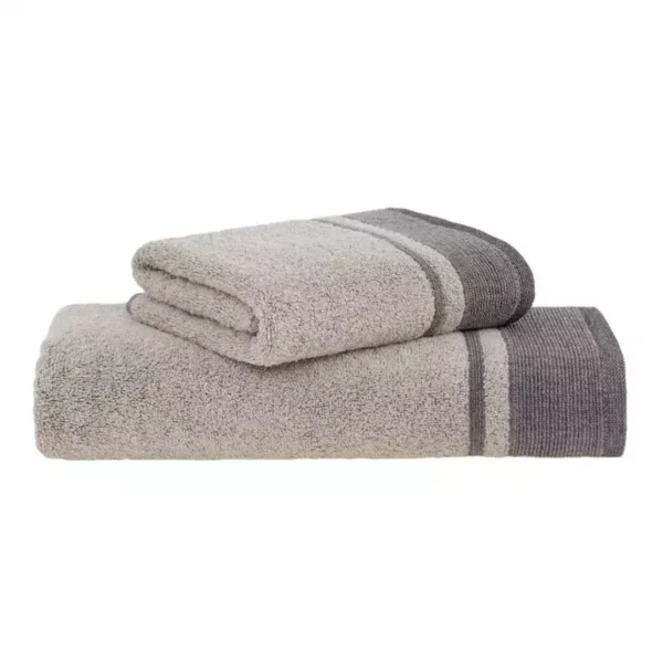 Juego De Toalla y Toallon Campomayo - Beige/Gris