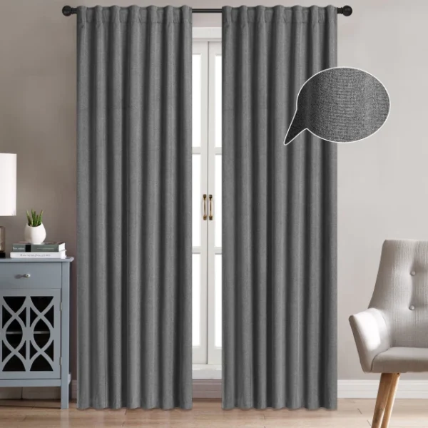 Juego De Cortina Black Out Simil Lino 100%