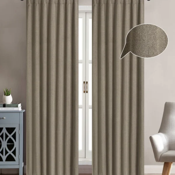 Alternative view of Juego De Cortina Black Out Simil Lino 100%