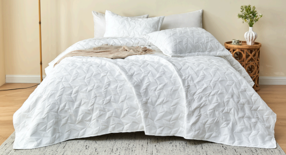 Colcha Jaquard Cacharel Con Fundas Queen Size