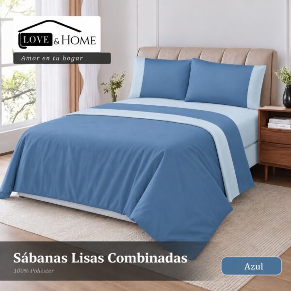 Juego De Sabanas Lisas Combinadas Twin Size - Imagen 5