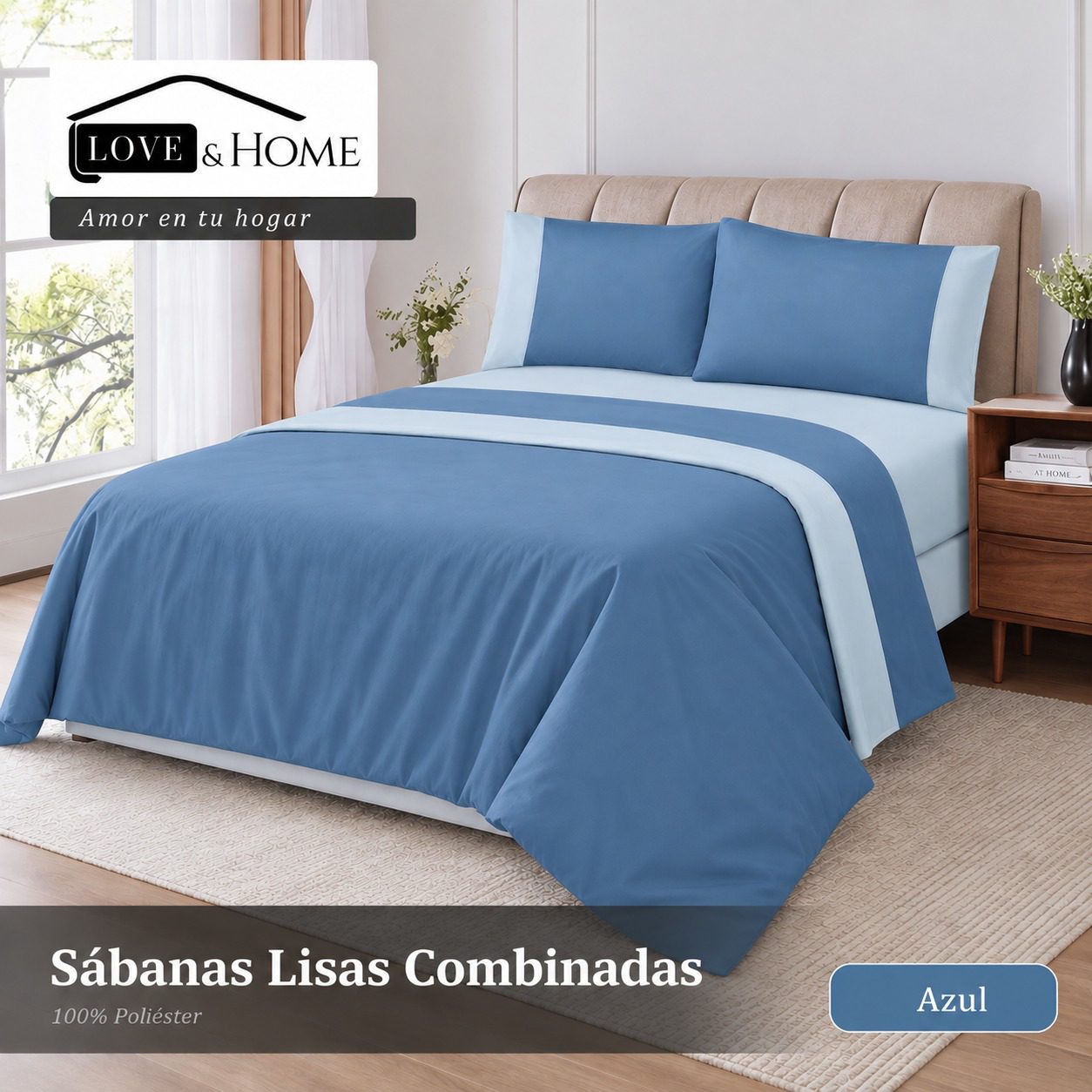 Juego De Sabanas Lisas Combinadas Twin Size - Imagen 5