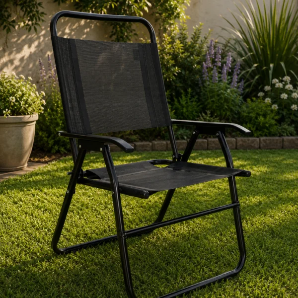 Sillon Plegable XL Caño Black