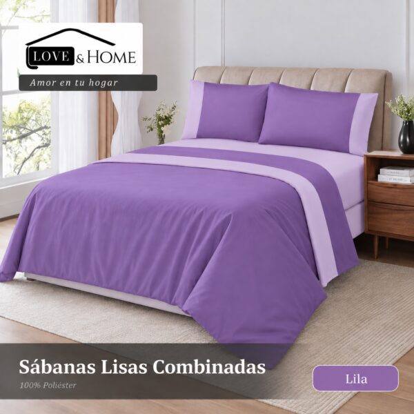 Juego De Sabanas Lisas Combinadas Twin Size - Imagen 6