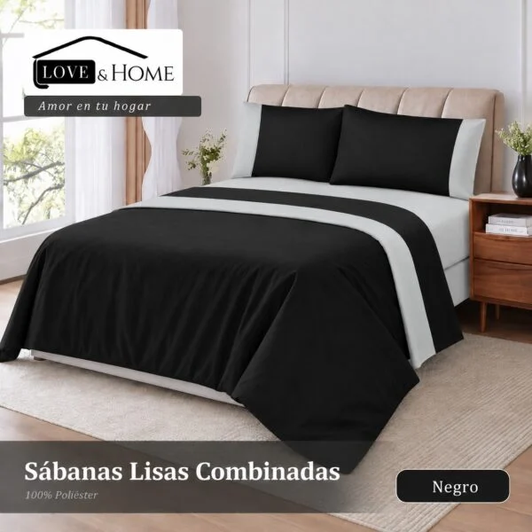 Juego De Sabanas Lisas Combinadas Twin Size