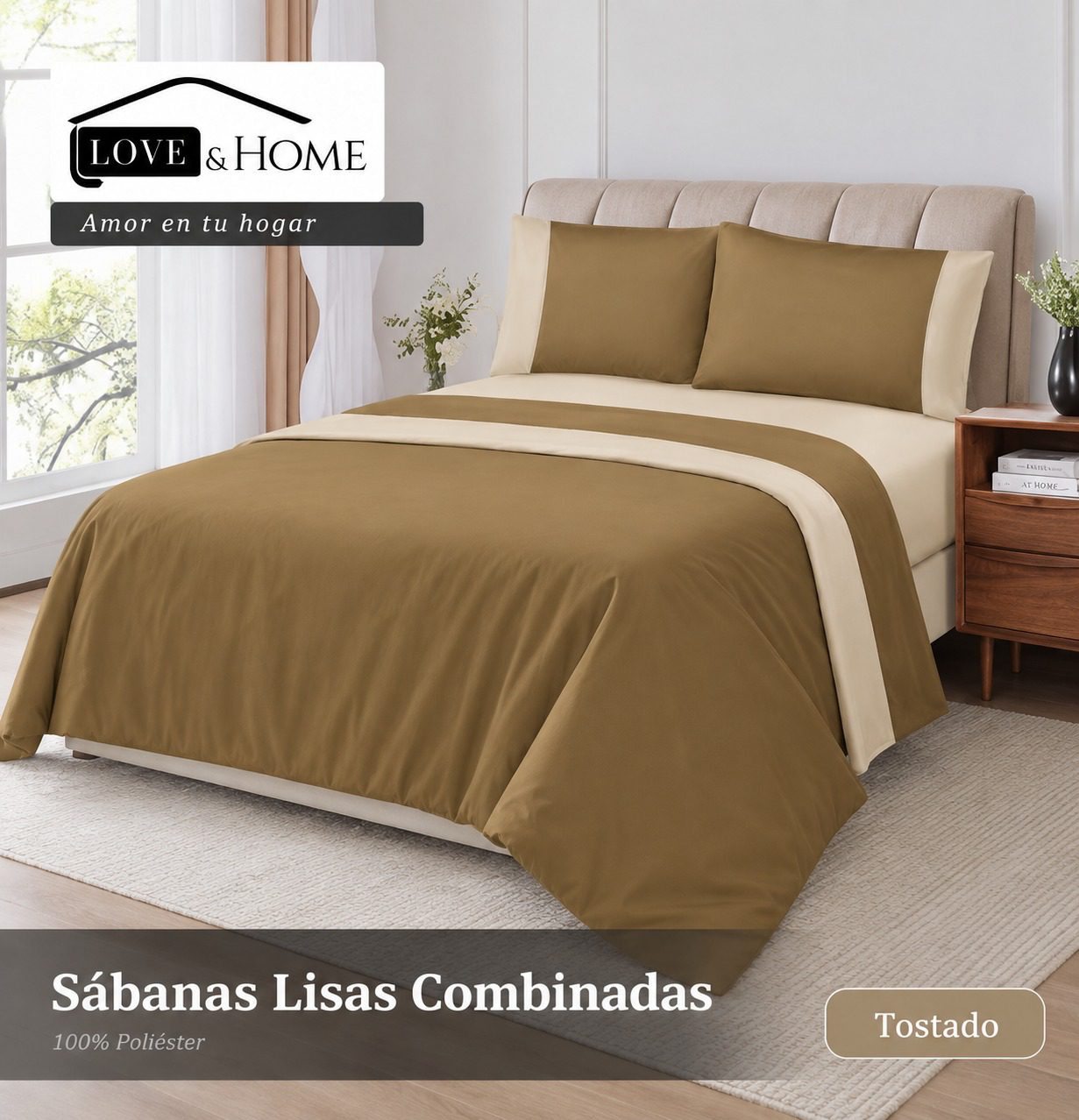 Juego De Sabanas Lisas Combinadas Twin Size - Imagen 4