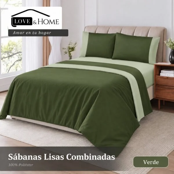 Alternative view of Juego De Sabanas Lisas Combinadas Twin Size