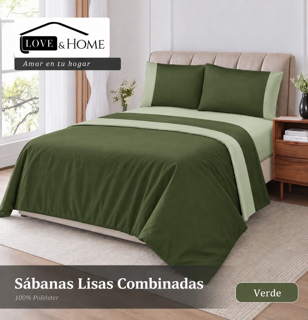Juego De Sabanas Lisas Combinadas Twin Size - Imagen 2