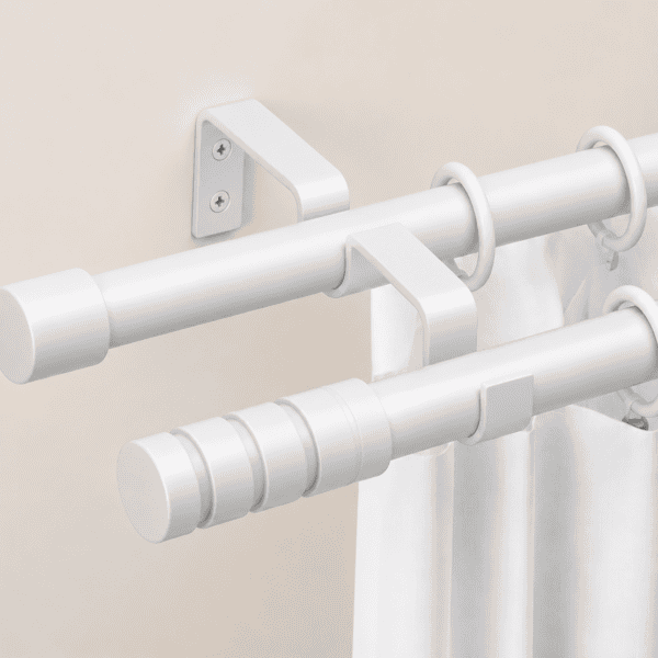 Combo Barral Telescopico Extensible Doble + Cortina Black Out Lino y Voile De Hilo - Imagen 6