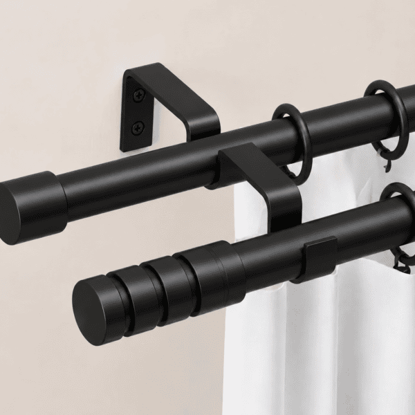 Combo Barral Telescopico Extensible Doble + Cortina Black Out Lino y Voile De Hilo - Imagen 7
